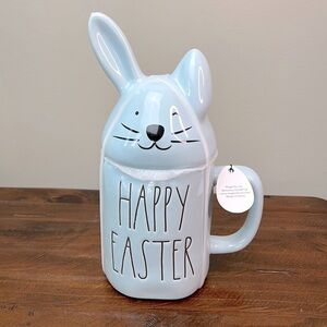 Last 1 - Rae Dunn “Happy Easter” Bunny Figural Mug with Topper